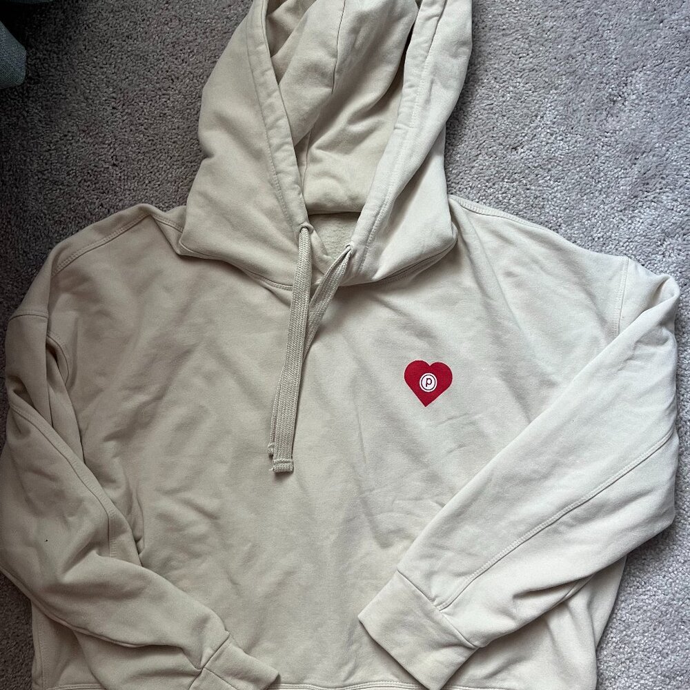 Glyder Pure Barre White Crop Hoodie Small